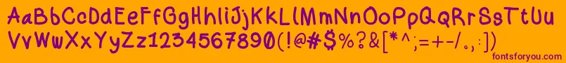 Abandonation Font – Purple Fonts on Orange Background
