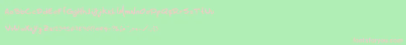 Hzhandwrite Font – Pink Fonts on Green Background