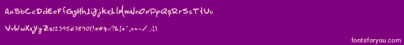 Hzhandwrite Font – Pink Fonts on Purple Background