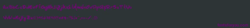 Czcionka Hzhandwrite – fioletowe czcionki na czarnym tle
