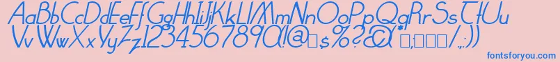 Fonte ClarittyItalic – fontes azuis em um fundo rosa