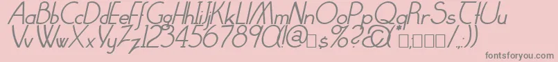 ClarittyItalic-Schriftart – Graue Schriften auf rosa Hintergrund