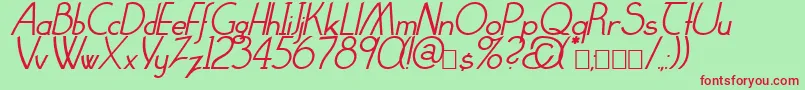 Fonte ClarittyItalic – fontes vermelhas em um fundo verde