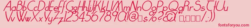 Fonte ClarittyItalic – fontes vermelhas em um fundo rosa