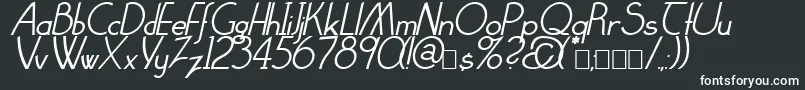 ClarittyItalic-fontti – valkoiset fontit mustalla taustalla