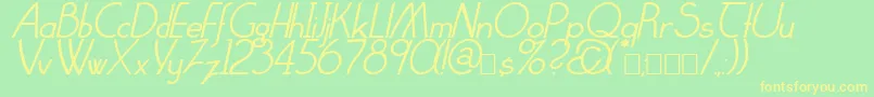 ClarittyItalic Font – Yellow Fonts on Green Background