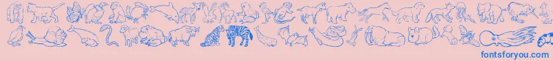 NinasAnimals Font – Blue Fonts on Pink Background