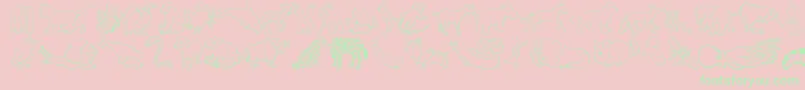 NinasAnimals Font – Green Fonts on Pink Background