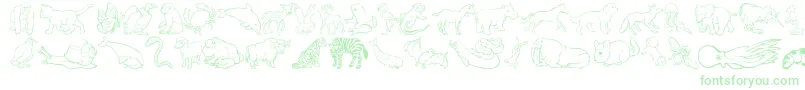 NinasAnimals Font – Green Fonts on White Background