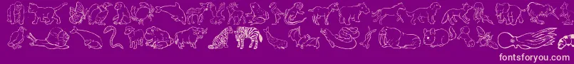 NinasAnimals Font – Pink Fonts on Purple Background