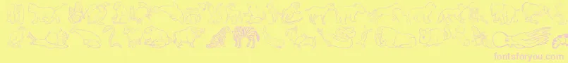 NinasAnimals Font – Pink Fonts on Yellow Background