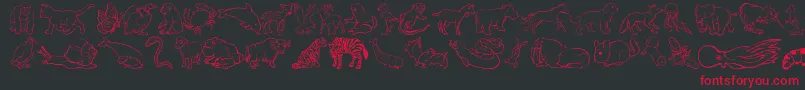 NinasAnimals Font – Red Fonts on Black Background