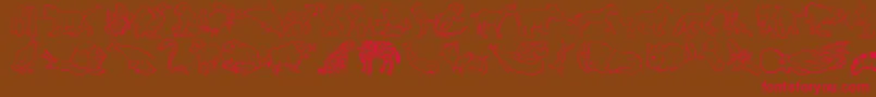 NinasAnimals Font – Red Fonts on Brown Background