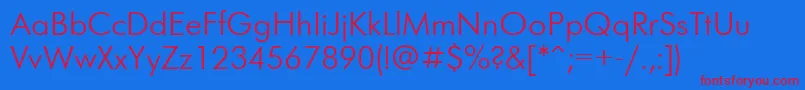 FuturislightgttNormal Font – Red Fonts on Blue Background