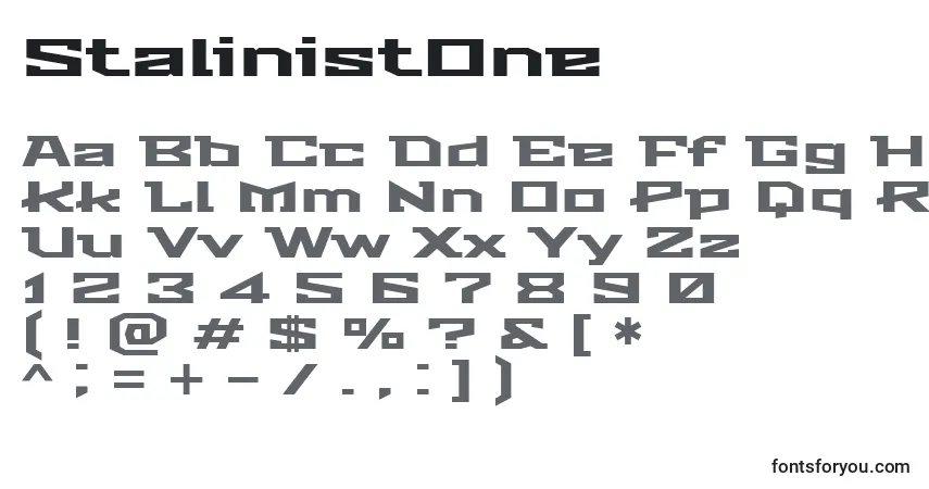 Czcionka StalinistOne – alfabet, cyfry, specjalne znaki