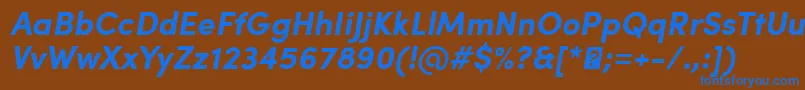 SofiaProBoldItalic Font – Blue Fonts on Brown Background