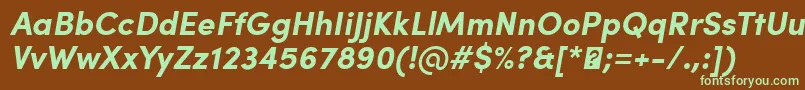 SofiaProBoldItalic Font – Green Fonts on Brown Background