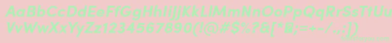 SofiaProBoldItalic Font – Green Fonts on Pink Background