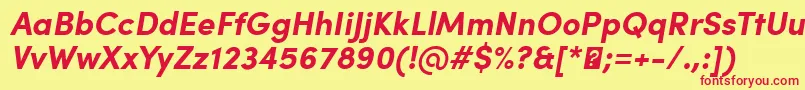 SofiaProBoldItalic Font – Red Fonts on Yellow Background