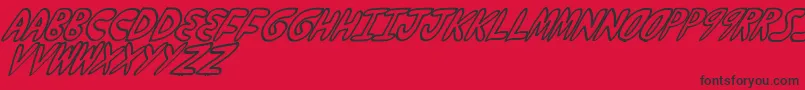 YumernubSlanty Font – Black Fonts on Red Background
