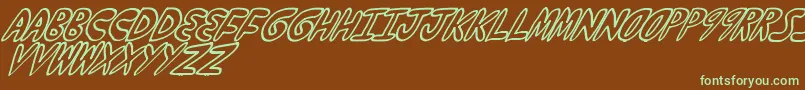 YumernubSlanty Font – Green Fonts on Brown Background