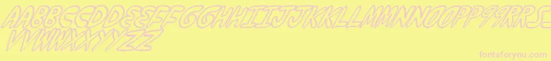 YumernubSlanty Font – Pink Fonts on Yellow Background