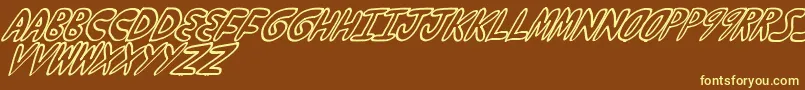 YumernubSlanty Font – Yellow Fonts on Brown Background