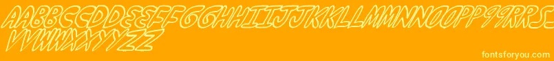 YumernubSlanty-Schriftart – Gelbe Schriften auf orangefarbenem Hintergrund