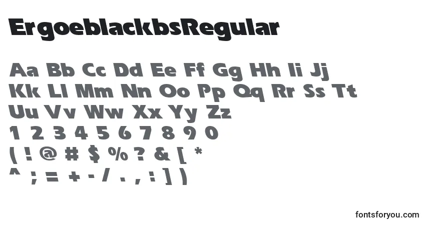 Schriftart ErgoeblackbsRegular – Alphabet, Zahlen, spezielle Symbole