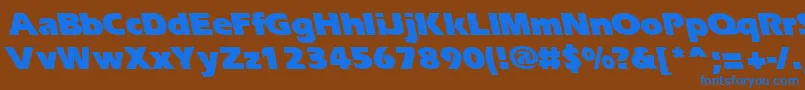 ErgoeblackbsRegular Font – Blue Fonts on Brown Background