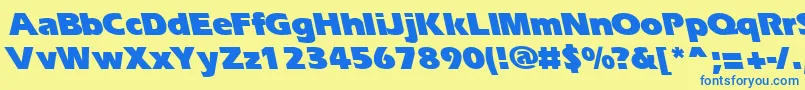 ErgoeblackbsRegular Font – Blue Fonts on Yellow Background