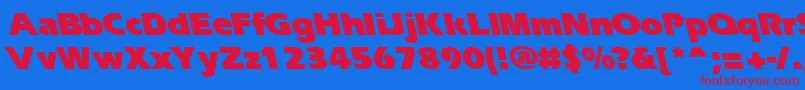 ErgoeblackbsRegular Font – Red Fonts on Blue Background