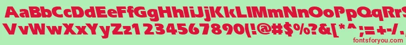 ErgoeblackbsRegular Font – Red Fonts on Green Background