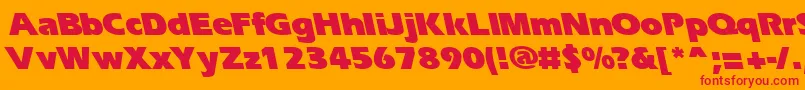 ErgoeblackbsRegular Font – Red Fonts on Orange Background