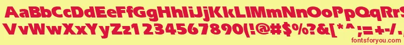 ErgoeblackbsRegular Font – Red Fonts on Yellow Background