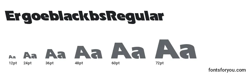 Размеры шрифта ErgoeblackbsRegular