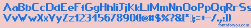 Pixway Font – Blue Fonts on Pink Background