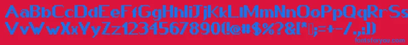 Pixway Font – Blue Fonts on Red Background