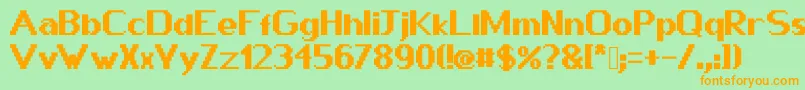 Pixway Font – Orange Fonts on Green Background