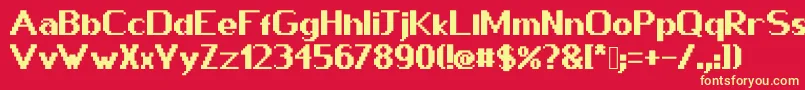 Pixway Font – Yellow Fonts on Red Background