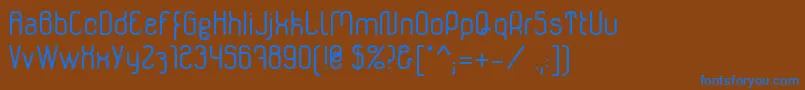 Czcionka Genikas – niebieskie czcionki na brązowym tle