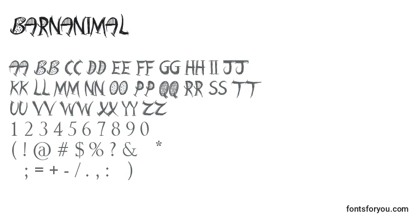 Шрифт BarnAnimal – алфавит, цифры, специальные символы