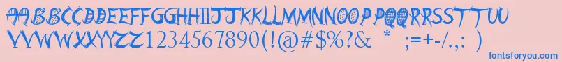 BarnAnimal Font – Blue Fonts on Pink Background