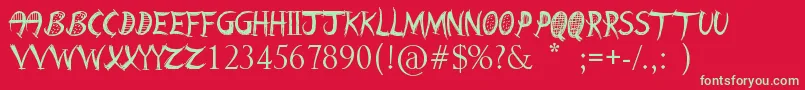 BarnAnimal Font – Green Fonts on Red Background