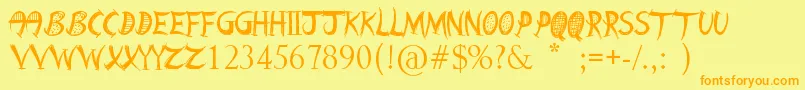 BarnAnimal Font – Orange Fonts on Yellow Background