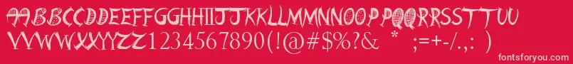 BarnAnimal Font – Pink Fonts on Red Background