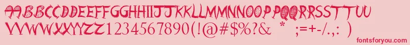 BarnAnimal Font – Red Fonts on Pink Background