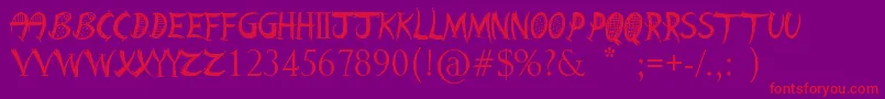 BarnAnimal Font – Red Fonts on Purple Background