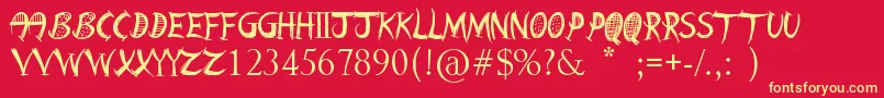 BarnAnimal Font – Yellow Fonts on Red Background