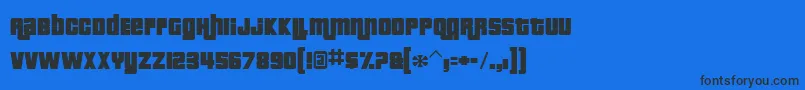 フォントPricedownRus – 黒い文字の青い背景